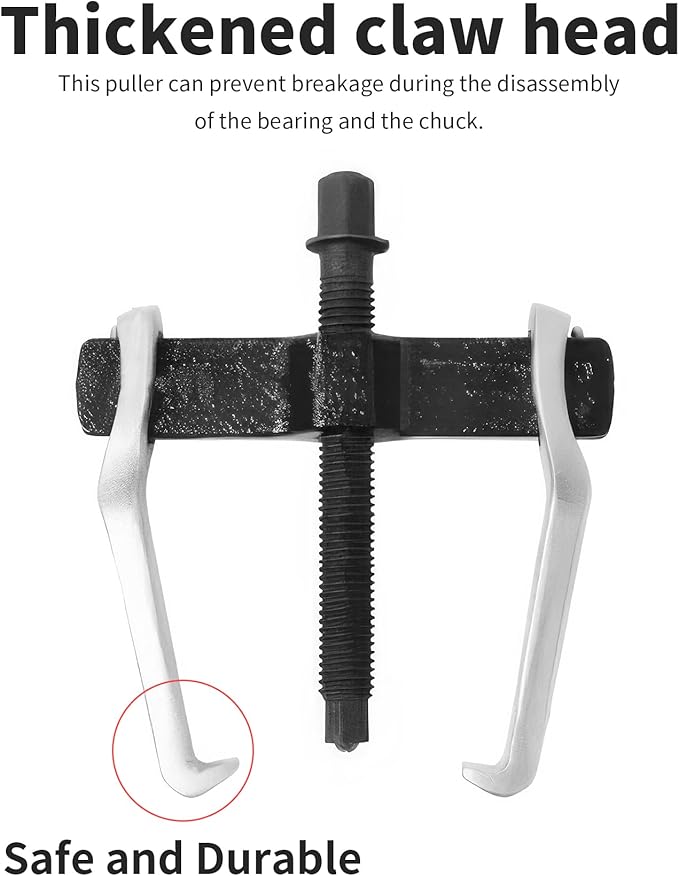 Beam 2 Jaw Puller 4.5" Universal Bearing Gear Pullers with 165mm Hexagonal Head Screw,High Carbon Steel Pullers,Adjuestable Pulley Removal Tool for Bearings/Flywheels/Pulleys Remove