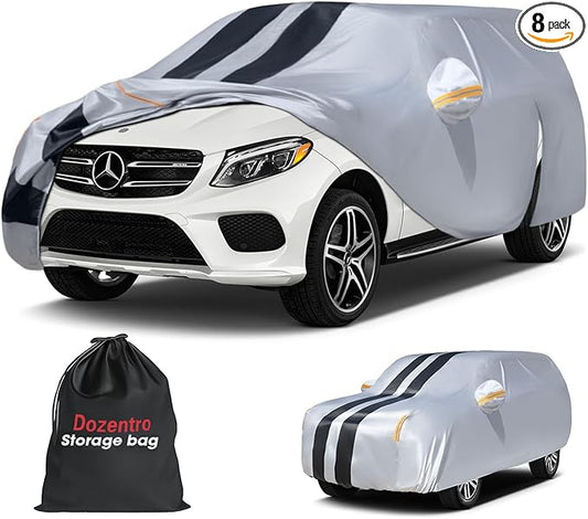10 Layers Car Cover Custom Fit for Mercedes Benz GLE 350/400/450/580, 43/53/63AMG 2015-2026 100% Waterproof All Weather, Gift with Towel, Heavy Duty Covers for Rain Sun UV Protection with Door Zipper.