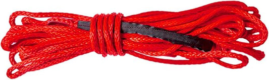 SuperATV 50 ft. Synthetic Winch Rope Replacement - for 4500, 5000, or 6000 lb. Winch - Red