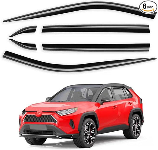 6pcs Tape-On Window Rain Guards Fit for Toyota RAV4 RAV 4 2019-2025, Extra Durable Window Visors Window Deflectors Vent Visors Vent Shades Car Accessories-6pcs