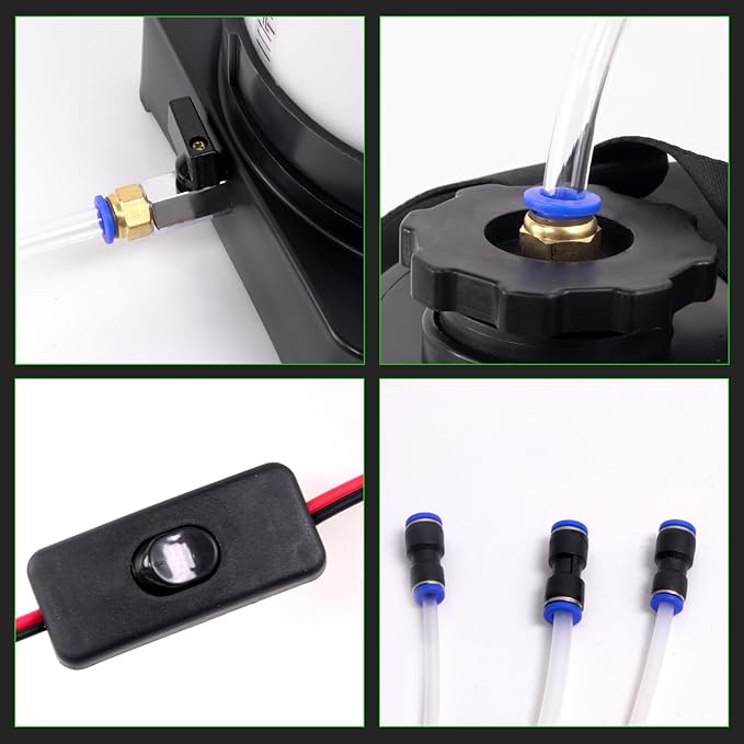 leaptrend Electric Oil Vacuum Extractor (NOT Manual), Oil Changer Fluid Extractor Pump with Cigarette Lighter and Crocodile Clip, 3 Size Oil Extraction Hose, 6L Oil Barrel w/Drain Switch