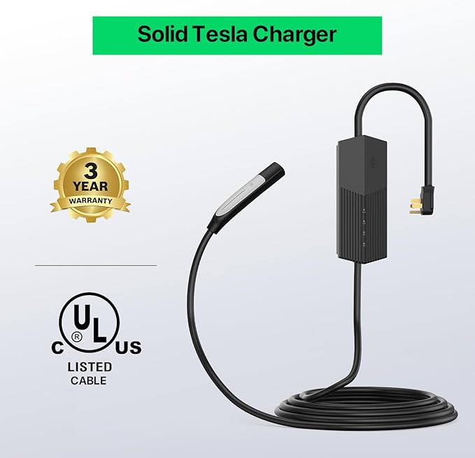 Level 2 EV Charger for Tesla NACS 32A 240V Level 2 EV Charger with NEMA 14-50 Plug 25FT Cable Mobile Charging Station 15-32 Amps Adsjutable Vechicle Charging Stations for All Teslas