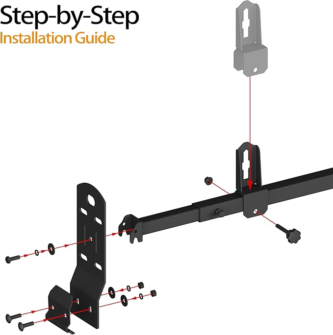 Ladder Rack Cross Bar Fit 2003-2022 Chevy Express|2003-2022 GMC Savana|1999-2014 Econoline Utility Van Accessories for Kayak Canoe Lumber Pipes Cargo Carrier 600 LBS Capacity with Stopper 2 Bars