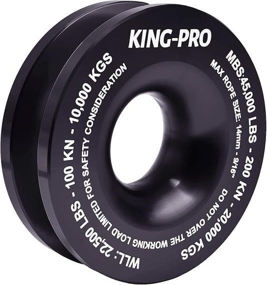 Snatch Recovery Ring, 45000 lbs Winch Snatch Block Pulley Towing Ring, for ATV UTV SUV Truck Off-Road Vehicle Towing Soft Shackle Recovery（Black）