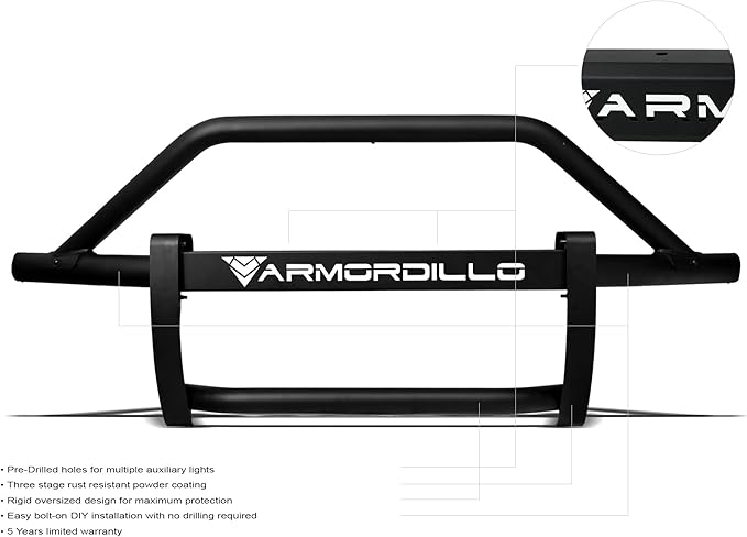 ARMORDILLO 8714171 AR Pre-Runner Style Modular Bumper Grille Guard - Matte Black Fits 2019-2024 Dodge Ram 2500/3500