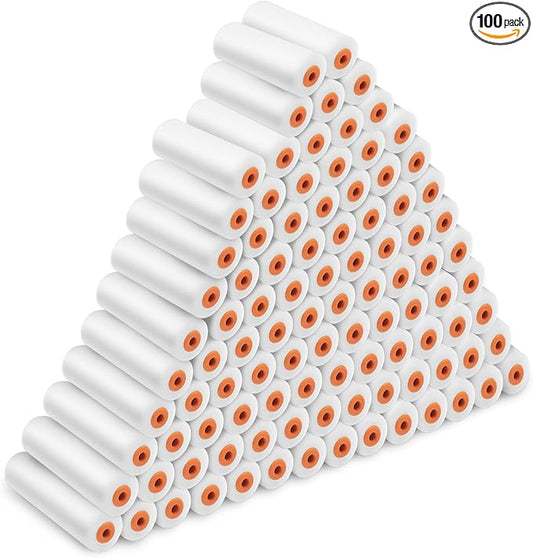 100 Pcs 4 Inch Foam Paint Roller High Density Foam Roller Mini Paint Roller Refills Paint Edger Tool for Walls Brings Smooth Finishes Flat Surfaces