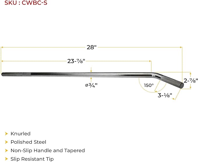 Mytee Products 28" Winch Bar - Strap Bar for Flatbed Truck - Auto Hauler Tie Down Binder Bar for Car Carrier Car Hauler Chain Straps