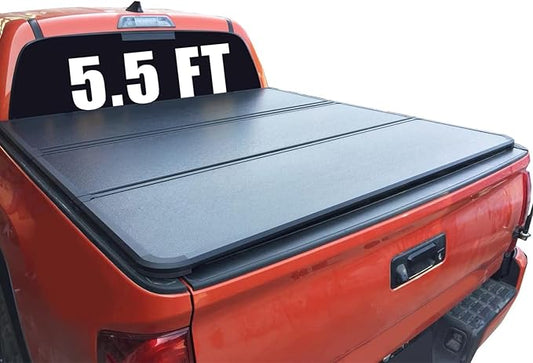PENSUN Hard 5.5FT Tri-Fold Truck Bed Tonneau Cover Fit for 2022 2023 2024 2025 Toyota Tundra, Black Aluminum Tonneau Cover Easy Installation