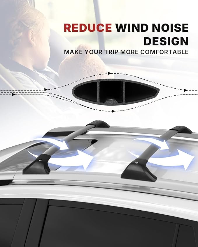 Richeer 300LBS Roof Rack Cross Bars for 2020-2026 Highlander XLE XSE Limited Platinum Hybrid with Side Rails, Lockable Heavy Duty Aluminum Cargo Racks Rooftop Luggage Canoe Kayak Bicycle