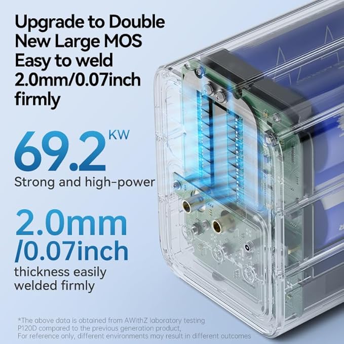 Capacitor Battery Spot Welder, AWithZ 69.2 KW Spot Welder, 2-in-1 Automatic & Foot Pedal Two Modes Battery Farad Welding Equipment for 18650/LiFePO4 Lithium Battery Pack Building