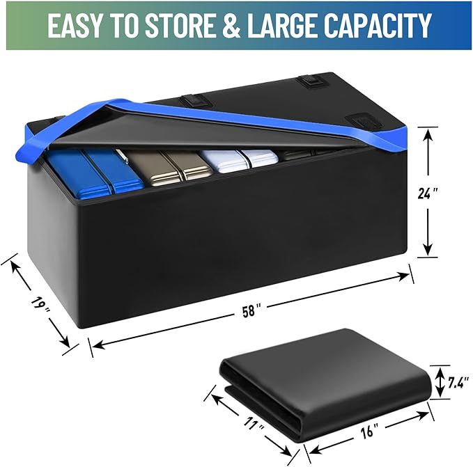 FORWODE 500 LBS Hitch Mount Cargo Carrier Basket, 60"x20"x6" Folding Hitch Cargo Carrier Rack + Waterproof Cargo Bag 16 Cubic Feet(58"x19"x24")