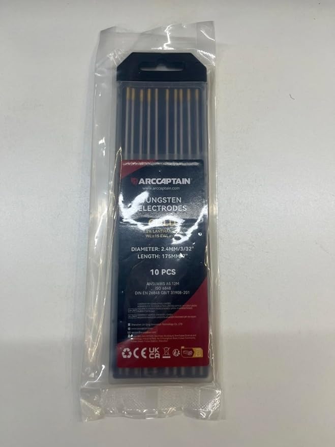 ARCCAPTAIN TIG Tungsten, TIG Welding Tungsten Electrode Blue 2% Lanthanated 10-Pack 3/32"x 7" (WL20/EWLa-2)