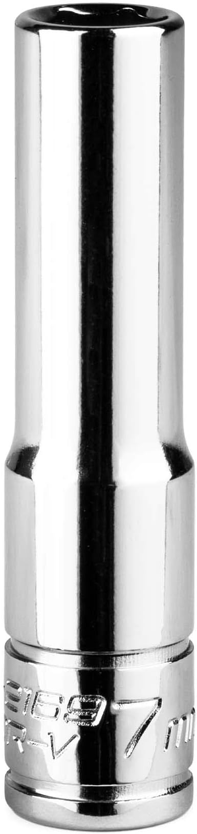 Capri Tools 7 mm Deep Socket, 1/4-Inch Drive, 6-Point, Metric, CP12169