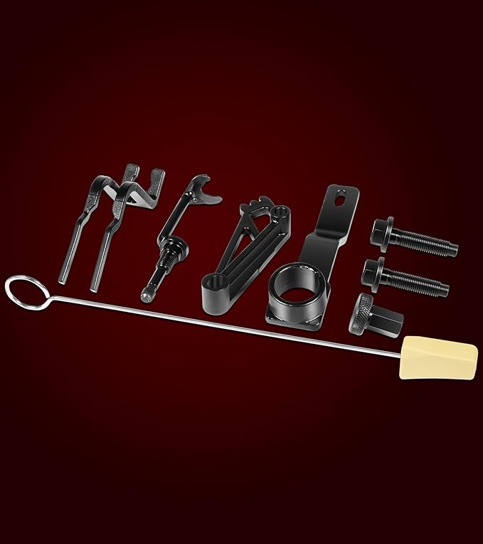 Timing Belt Tools Set for Ford 4.6L, 5.4L & 6.8L 3V Engines, Including Cam Phaser Holder Tool, Timing Chain Locking Wedge Tool, Valve Spring Compressor Tool, Crankshaft Positioning & Pulley Bolt Tool