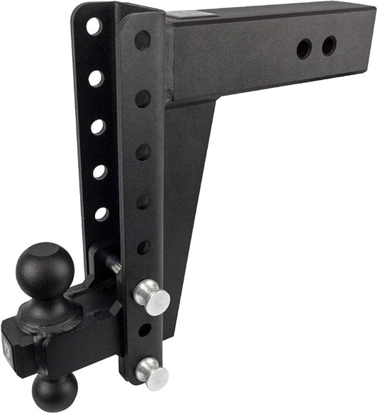 BulletProof Hitches - 3.0" Adjustable Heavy Duty Trailer Hitch (22,000 lb. Rating) - 10" Drop/Rise Trailer Hitch with 2" & 2-5/16" Dual Ball - Powder Coat, Solid Steel, Corrosion-Resistant