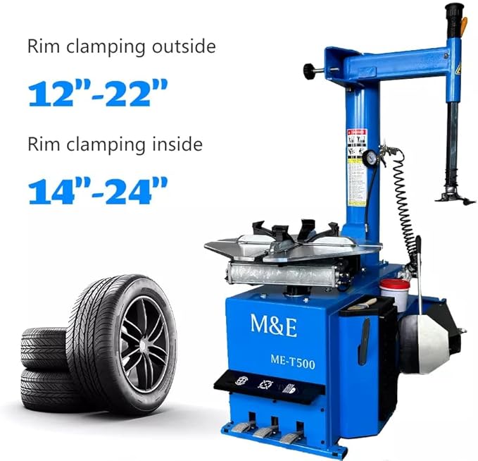 ME-T500 2.0HP 24 Inch Tire Changer Machine Wheel Tire Changer Swing Arm