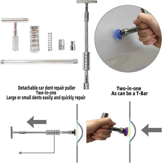 176pcs M16 Big Size Anti-slip Slide Puller,Paintless Car Dent Removal Kit,Bodywork Hail Damage Repair,Auto Body Dent Removal Tools,Dent Pulling Dings Remover Tools Kit(176pcs M16 Slide Puller)