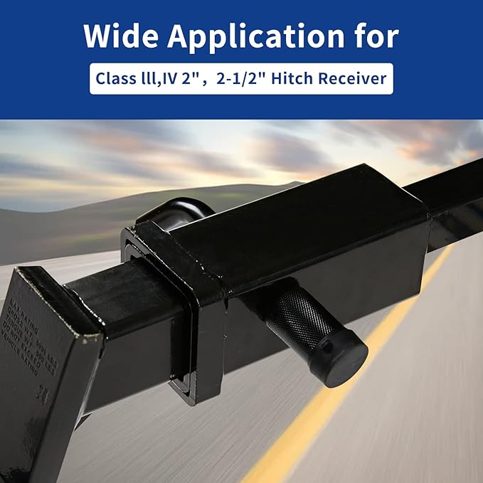 METOWARE Trailer Hitch Locks, 1/2" and 5/8" Diameter Dual Bent Pins for Class I-IV Hitches, Anti-Theft Hitch Lock for 1-1/4" 2" and 2-1/2" Receiver, Fits Towing Trailer Truck Car Boat RV (2 Pack)