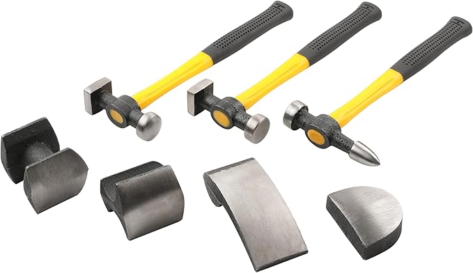 HFS(R) 7 Pcs Set Auto Body Fender Repair Tool Hammer Dolly Set