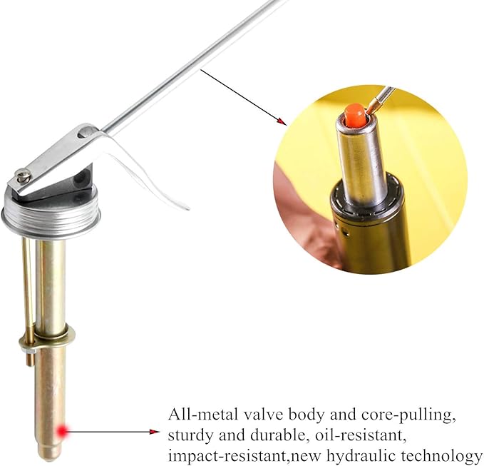 High Pressure Pistol Hand Pump Oil Can,with Handle and 9.65" Metal Spout(16 oz/500ML)