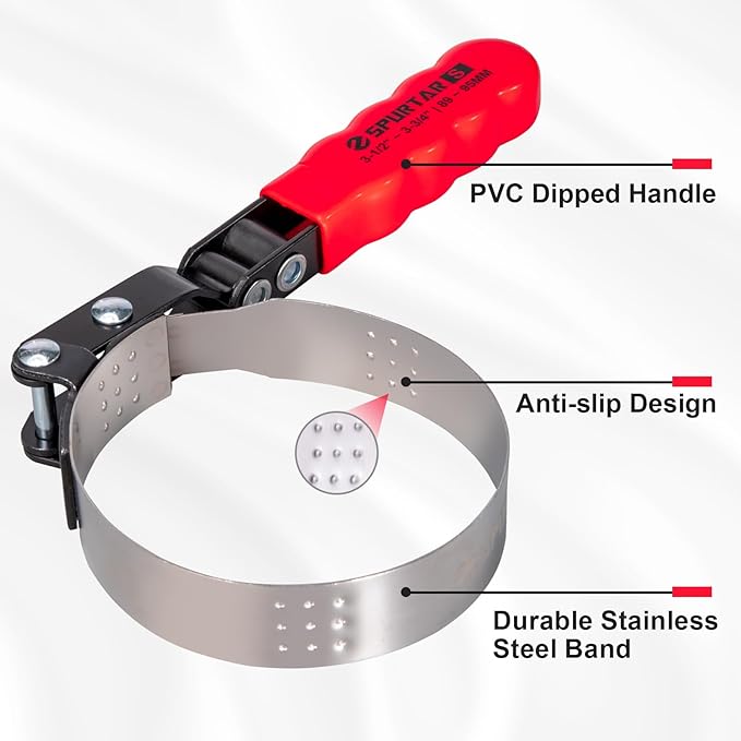 Spurtar Swivel Oil Filter Wrench Set of 5 Adjustable Wrench 2-3/4" to 5-1/4" (70-133mm) 12" Universal Oil Filter Removal Tool for 4S Shop Auto Repair Mechanic DIY Generator Small Engine