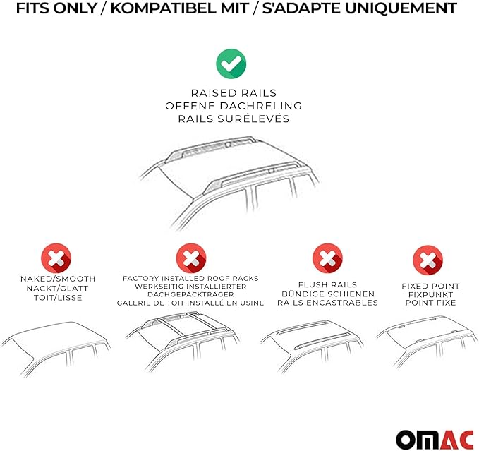 OMAC Roof Rack Cross Bars for Ford Explorer 2002-2005 Heavy Duty Telescopic 220Lbs Aluminium Silver 2Pcs fits Cargo Carriers Kayak Canoe Bike Snowboard