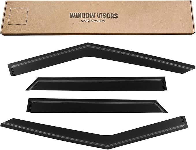 Window Rain Guards for Ford Explorer 2020-2025, Window Visor Guard Vent Wind Shade Deflector Rain Shield Protector Sun Visor Extra Durable for 2021 2022 2023 2024 21 22 23 24 25, Tape-on/Outside-Mount