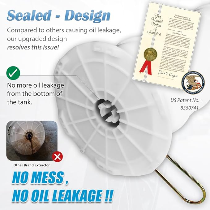 FIRSTINFO A1102USY3 Patented 6.5L / 1.7 Gallon Taiwan Pneumatic/Manual Oil Vacuum Extractor | Oil Change Pump | 47 Inch Tube