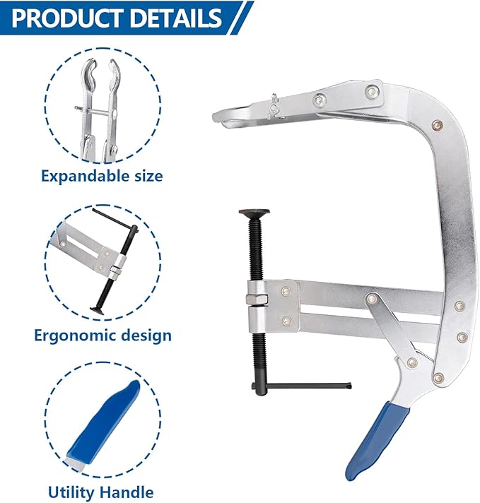 8inch Valve Spring Compressor, Valve Spring Compressor Tools, Valve Compressor Tool, Multi-Function Spring Pulling and Dismantling Tool, Suitable for Most Cars