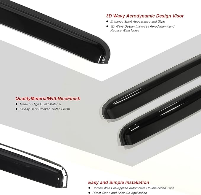 ZXMOTO Rain Guards Side Window Visor Vent Outside Mount, 4PCS Fits for Jeep Wrangler JL 2018 2019 2020 2021 2022 2023 2024 2025 4 Door