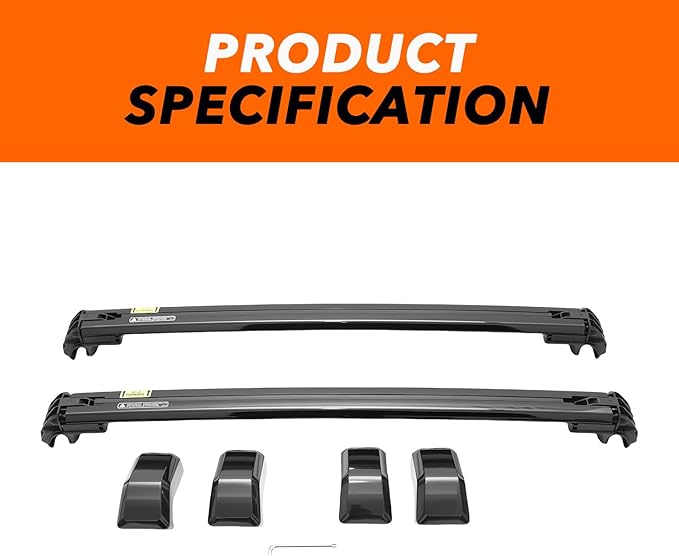 OEM-Style Roof Rack Cross Bars for 2024-2026 Toyota Land Cruiser Prado J250 LC250/1958-200LBS Crossbar Luggage Rack Carrier for Rooftop Cargo, Kayak, Canoe, Bike, Snowboard (No Drilling Required)