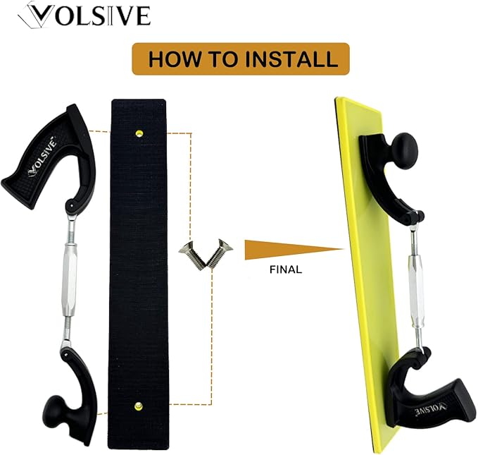 VOLSIVE Adjustable Sander Longboard Flexible Hand Sanding Blocks with Hook & Loop Backing Handle Sander, 7x42cm