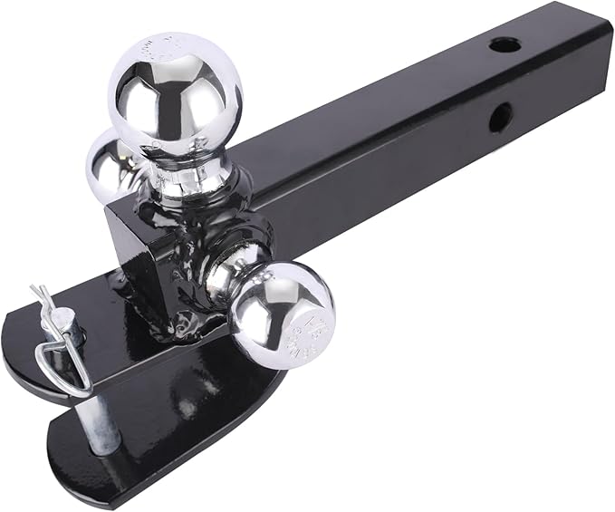 Multi-Function Hitch Ball Mount with Clevis and Pintle Hook Combo - 3 Ball Sizes for 2" Hitches, Up to 10K Towing Capacity