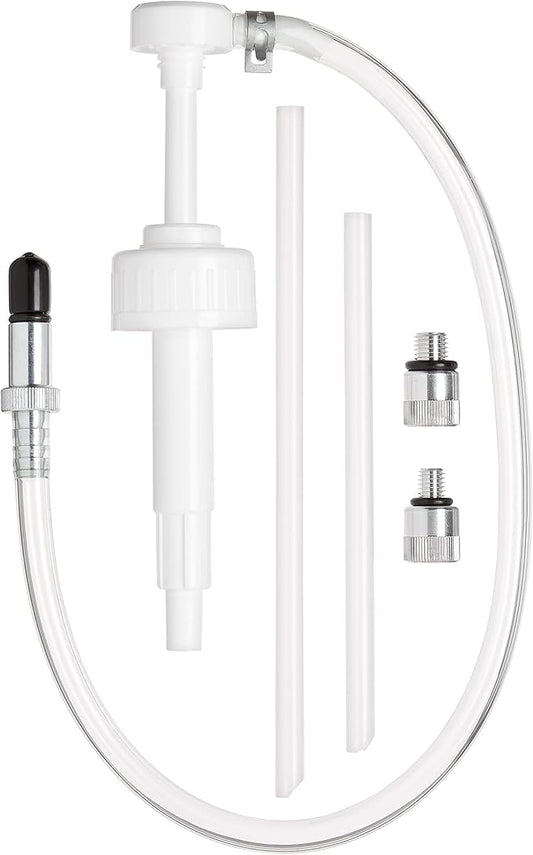 Slippery Pete - Lower Unit Gear Oil Pump for Wide-Mouth Quart Bottles, Includes 3/8 inch Metal Swivel, 8mm, 10mm Adapters Fits Most Marine Boat Outboard Motors NOT COMPATIBLE WITH VOLVO PENTA