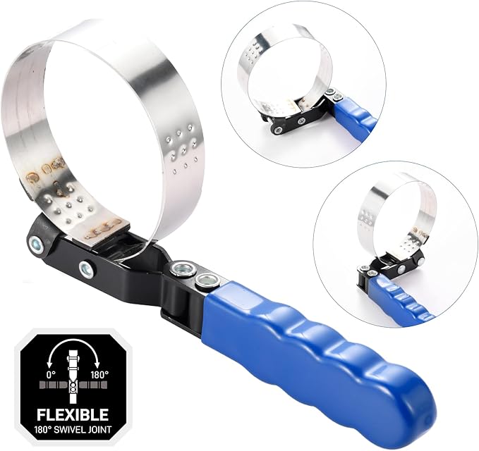 Small Swivel Oil Filter Wrench, Oil Fliter Removal Tool Fit 2-3/4" to 3-1/4" (70-83mm) Filters for Easily Remove Oil Filter