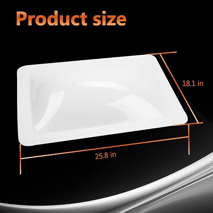 RV Skylight Replacement | 18" x 26" Camper Skylight | RV Shower Skylight Replacement | Fit Standard 14" x 22" Openings | White
