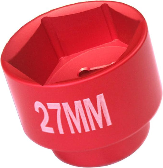 27mm oil filter socket wrench, 3/8" Drive 6-point, for Mercedes Ford f150 Renault Nissan Dodge Hyundai Kia Mini Fiat Bronco oil filter/fuel filter hosing cap Removal tool-27mm