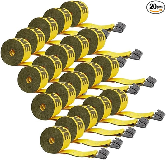 Mytee Products (20 Pack) Kinedyne (423021) 4" x 30' Winch Strap with Flat Hook - Gold