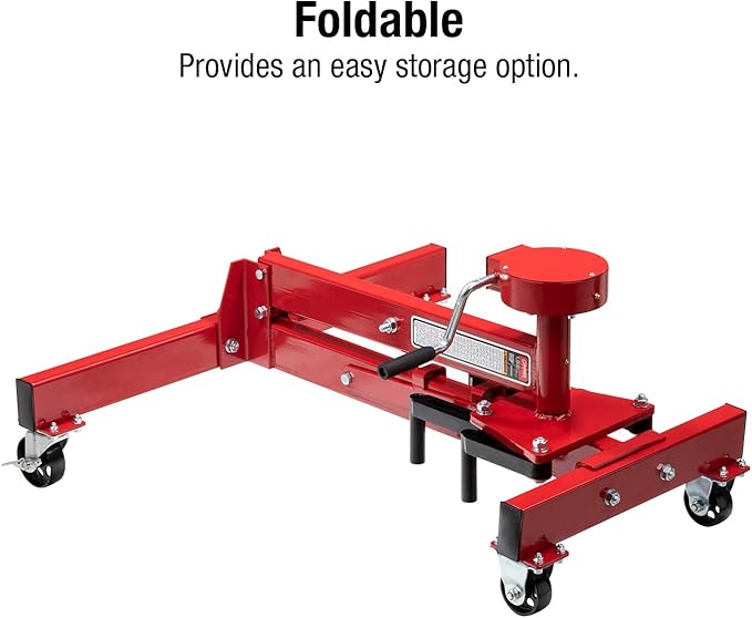 SUNEX TOOLS 8300GB, Foldable Engine Stand, ½ Ton Capacity, Self-Locking Worm Drive Gearbox, Foldable, Adjustable, Caster Wheels, Four Wheel Base
