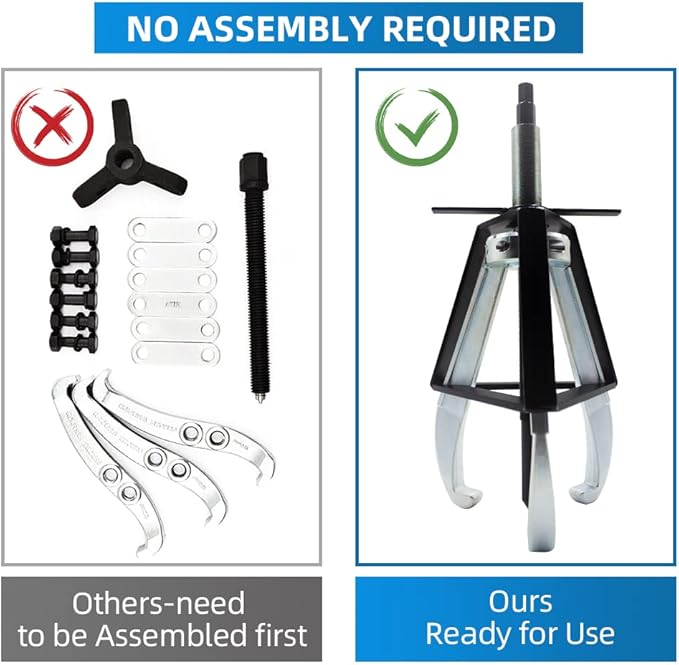 BESTOOL 3 Jaw Gear Puller,5 Ton Pulley Puller Tool, Removal Tool for Gears, Pulley, Flywheel