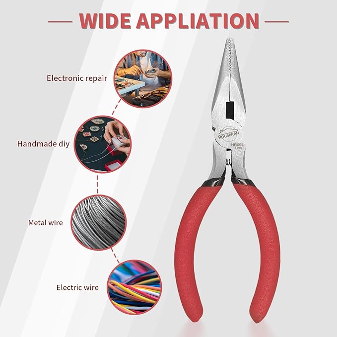Needle Nose Pliers, 5 Inch, Needles Noses Pliers Set, 10 Pack, Small Needle Nose Plier, Long Nose Plier with Side Cutter, Spring Loaded Jewelry Needle Nose Pliers for Cutting and Bending Wire