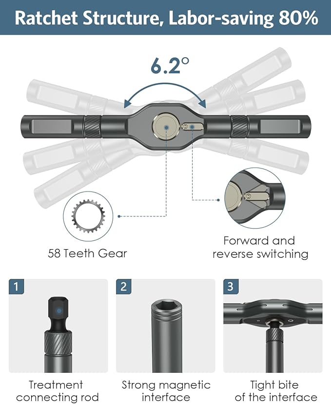 Upgraded 42 in 1 Magnetic Screwdriver Set, Ankilo DIY Ratchet Screwdriver Set With T Handle, Blue Portable Storage Case, DIY Repair Tool Kit Gifts, for Home, Bike, Repairs for Christmas Gifts