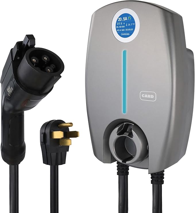 Home Smart Level 2 EV Charger up to 40 Amp, Indoor Outdoor Fast Charging Station with NEMA 14-50 Plug for All J1772 Electric Vehicles, Wi-Fi and Bluetooth Enabled EVSE, 25-Foot Cable