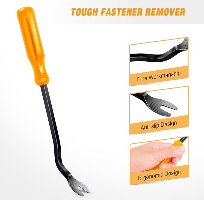 GOOACC 5 PCS Nylon Auto Trim Removal Tool Kit No-Scratch Removal Tool Kit for Car Clip Panel & Audio Dashboard Dismantle Yellow