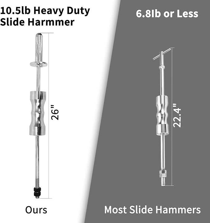 DPTOOL Inner CV Joint Puller Slide Hammer Front Wheel Drive Axle Half Shaft Removal Tool Kit Heavy Duty 10 Pounds Slide Hammer 63mm 48mm CV Joint Fork Adapter Attachments