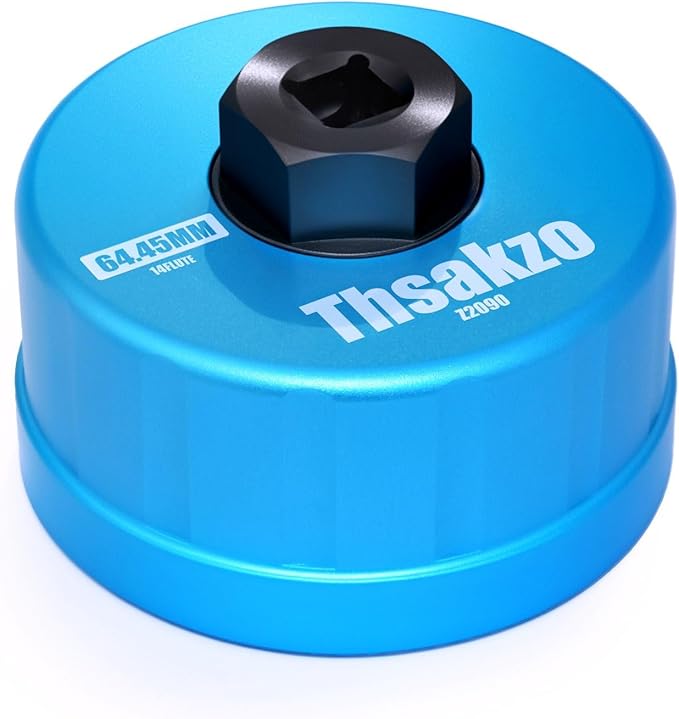 Oil Filter Wrench 64mm 14 Flute Precision CNC Machined Aluminum Oil Filter Removal Tool for Lexus Toyota Camry Tundra Tacoma 4Runner RAV4 and More