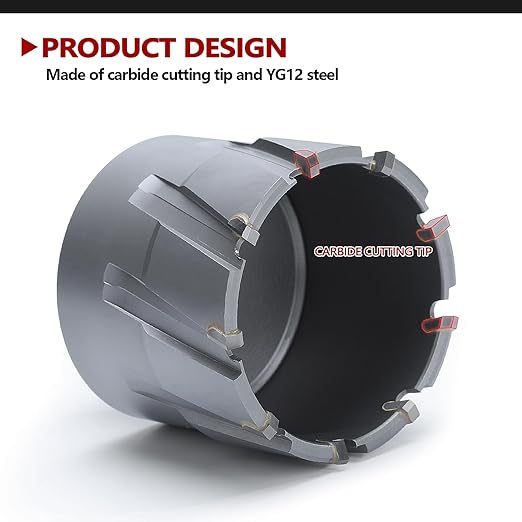 1-1/8" x 2" Annular Cutter with Weldon Shank,Carbide Tip Annular Drill Bit for Stainless Steel, Iron (2" Depth, 1-1/8" Diameter)