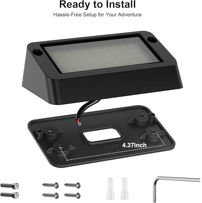 IP67 Waterproof RV LED Porch Light- Aluminum Housing, Dual Color White & Amber, Bright 1400LM Outdoor Light for Campers, Trailers, Motorhomes (Black Housing)- 2 Packs