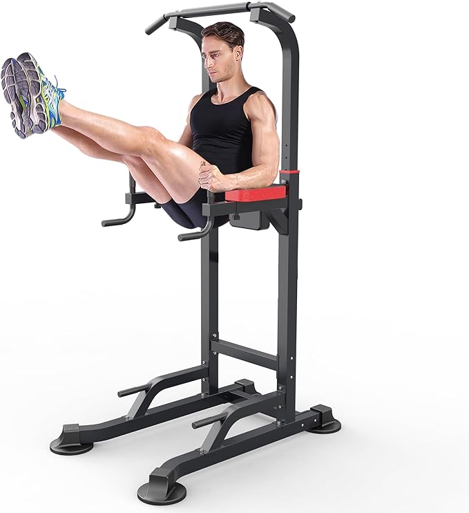 Power Tower Dip Station Workout equipment Pull up Bar for Home Gym Adjustable Height Strength Training Fitness Excercise Equipment,Load 450LBS