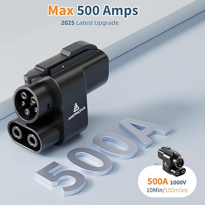 2025 Tesla Supercharger to CCS1 Adapter (Latest Version) - 1000V/500A Fast Charging | NACS to CCS Compatible with Select EVs, Compact & Portable Design